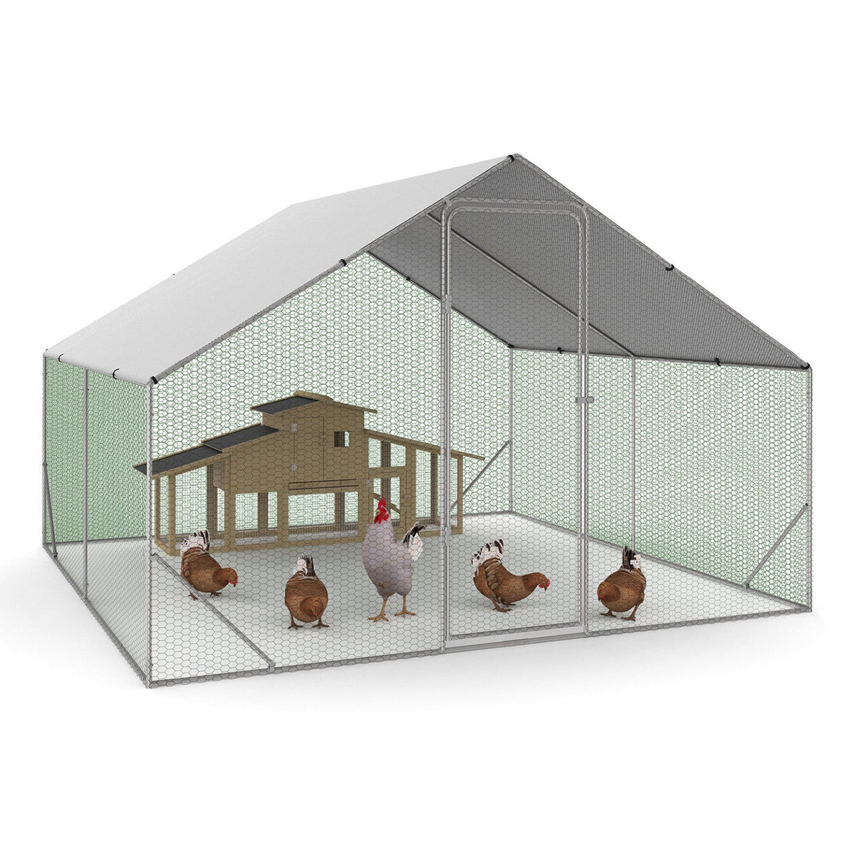 Enclos poulailler 9 m² parc grillagé 3x3 m acier galvanisé