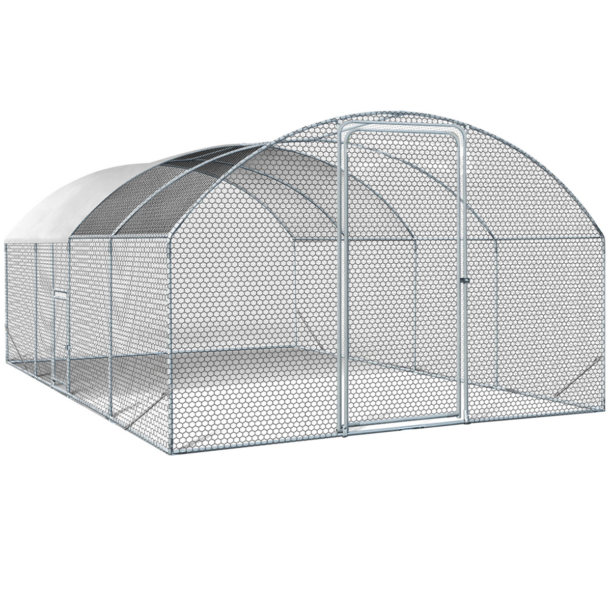 Enclos poulailler dôme 15 m² parc grillagé 3x5 m avec porte latérale