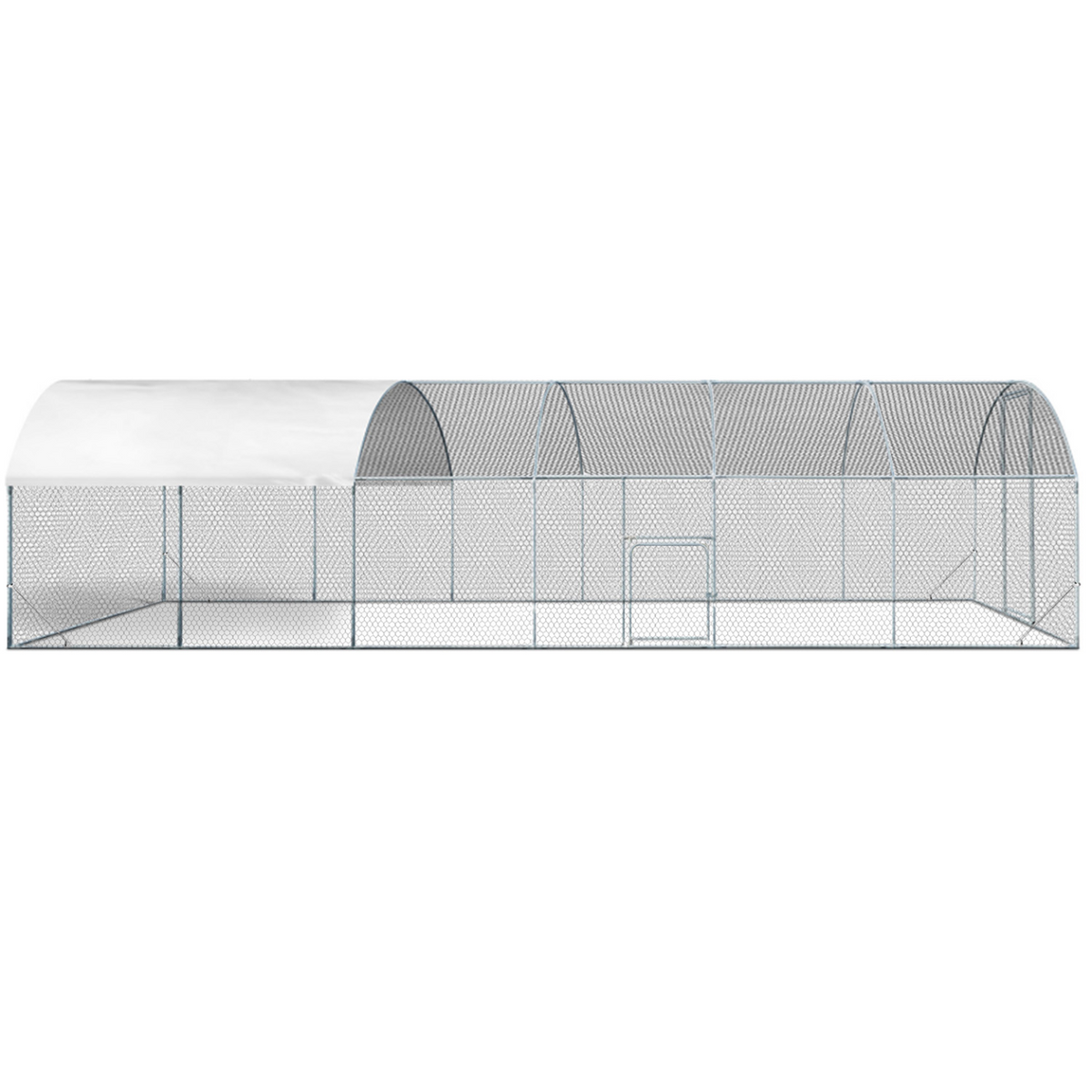 Enclos poulailler dôme 22,5 m² parc grillagé 3x7,5 m avec porte latérale