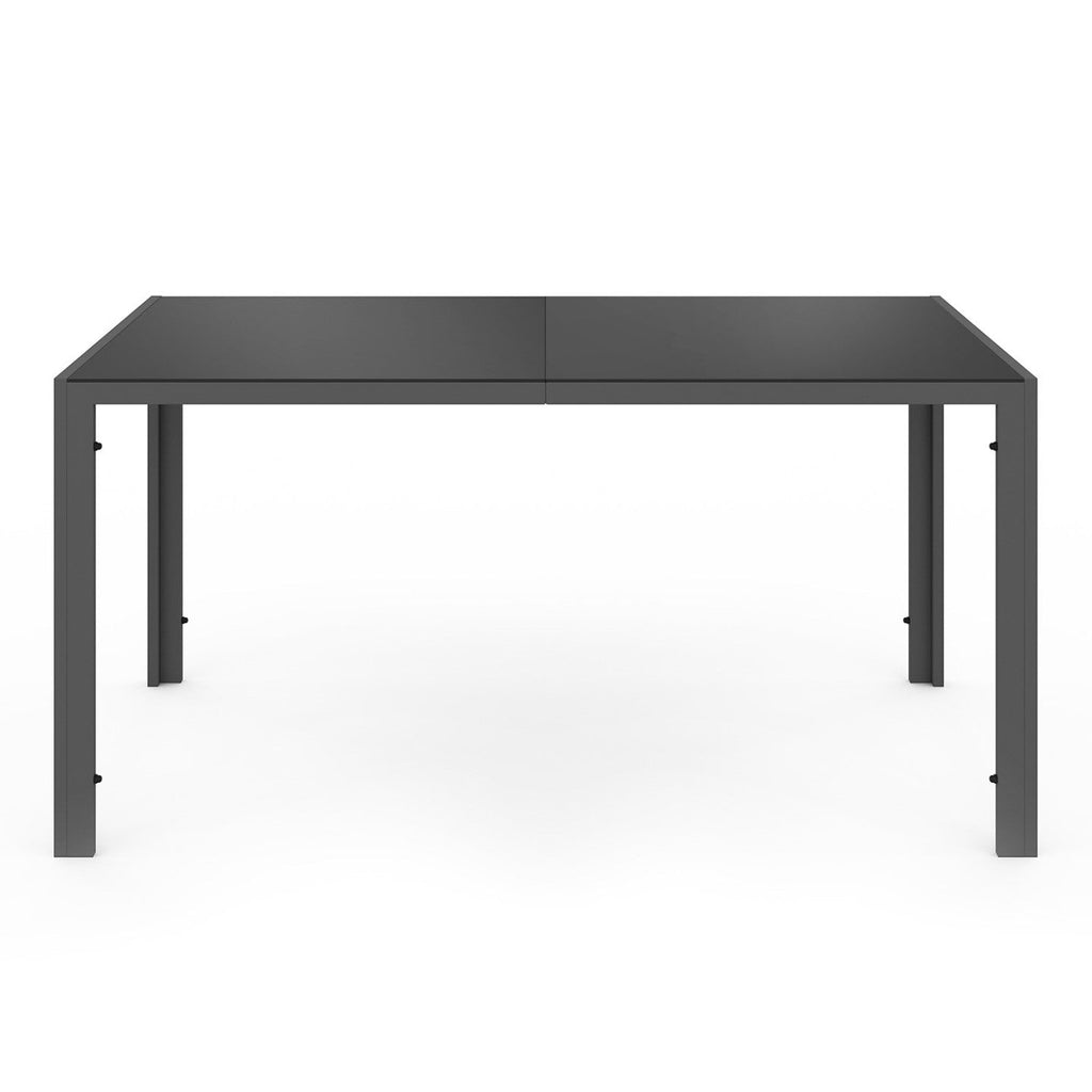 Salon de jardin MADRID table 150 cm et 6 chaises empilables gris anthracite