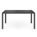 Salon de jardin MADRID table 150 cm et 6 chaises empilables gris anthracite