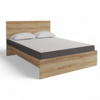 Ensemble lit double OMAHA sommier inclus 140 x 190 cm hêtre et matelas à mémoire de forme ép. 16 cm