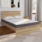 Ensemble lit double OMAHA sommier inclus 140 x 190 cm hêtre et matelas à mémoire de forme ép. 16 cm