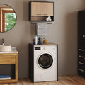 Ensemble meubles de buanderie WALLIS noir et décor hêtre pour lave-linge