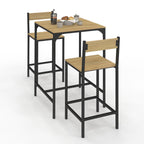 Ensemble table de bar carrée DETROIT 60 cm et 2 chaises de bar style industriel