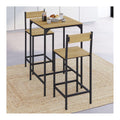 Ensemble table de bar carrée DETROIT 60 cm et 2 chaises de bar style industriel