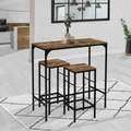 Ensemble table haute de bar DAYTON 95 cm et 2 tabourets effet vieilli style industriel