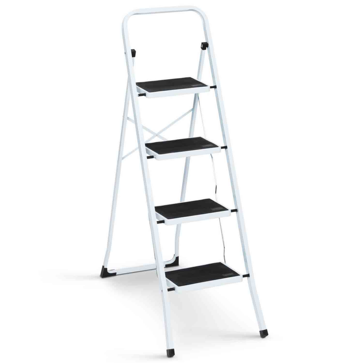Escabeau pliable 4 marches antidérapantes avec garde-corps