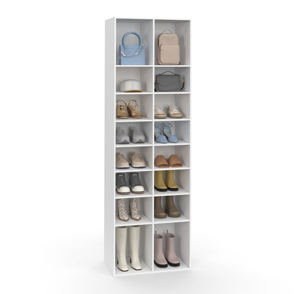Meuble à chaussures 16 compartiments blanc