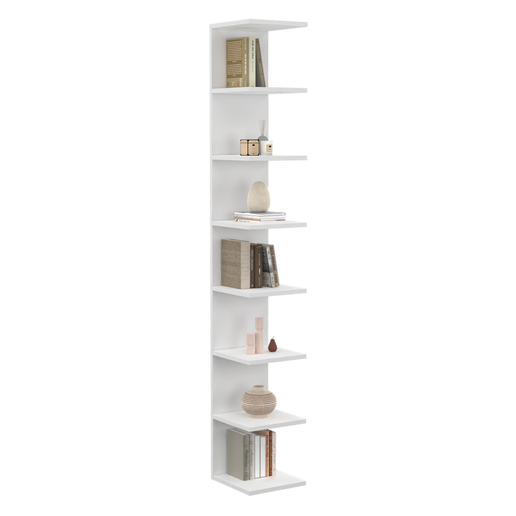 Étagère murale suspendue double position CHIARA 8 tablettes blanc 190 cm