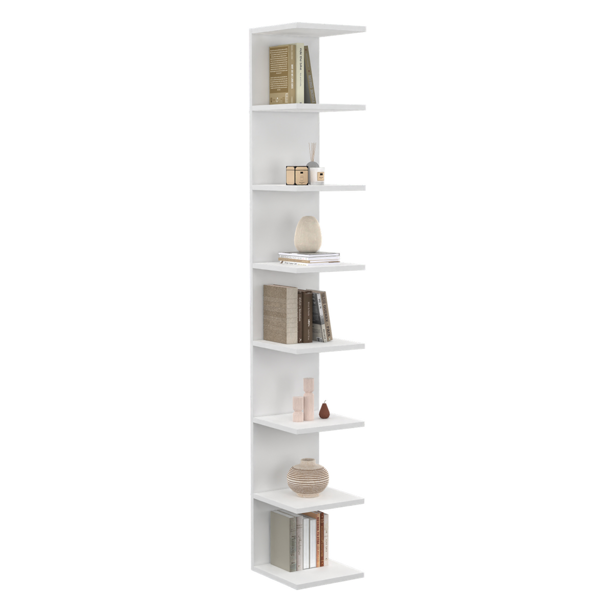 Étagère murale suspendue double position CHIARA 8 tablettes blanc 190 cm