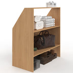 Étagère sous pente 2 niveaux TOMI 100 x 50 x 70/110 cm décor hêtre
