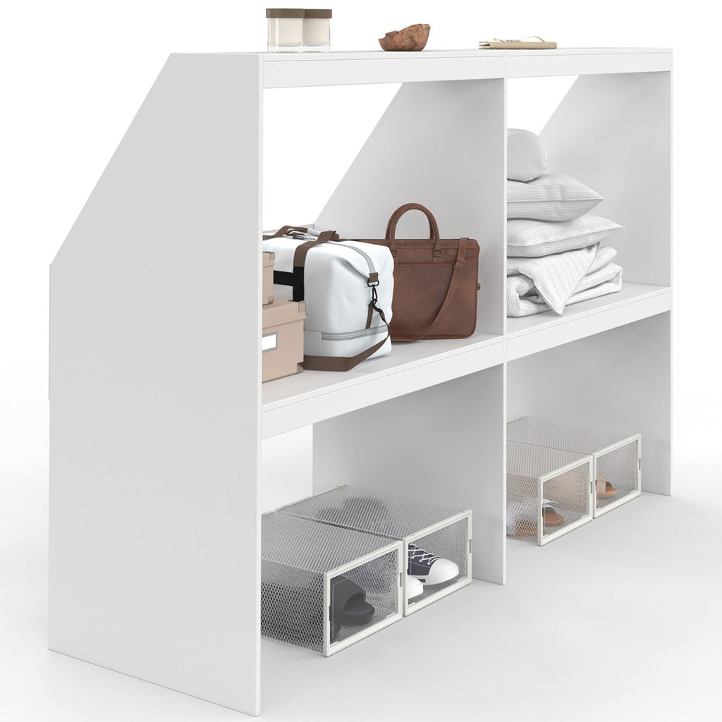 Étagère sous pente 4 cases TOMI 160 x 50 x 110/70 cm blanc