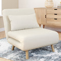 Fauteuil convertible ROMEO lit d'appoint 1 place 80x190 cm bouclette blanc