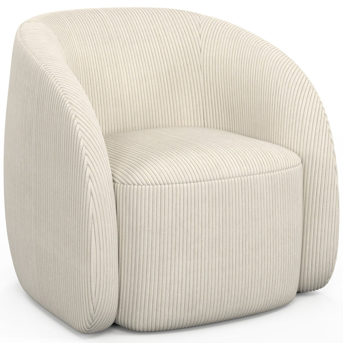 Fauteuil CORI en velours côtelé beige