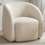 Fauteuil CORI en velours côtelé beige