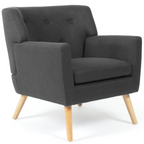 Fauteuil scandinave LIV en tissu gris anthracite