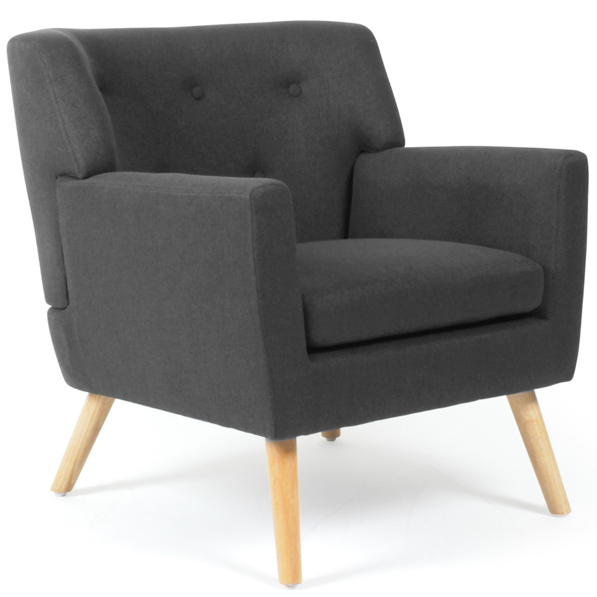 Fauteuil scandinave LIV en tissu gris anthracite