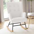 Fauteuil à bascule scandinave IVAR en tissu bouclette blanc