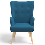 Fauteuil scandinave IVAR en tissu bleu canard