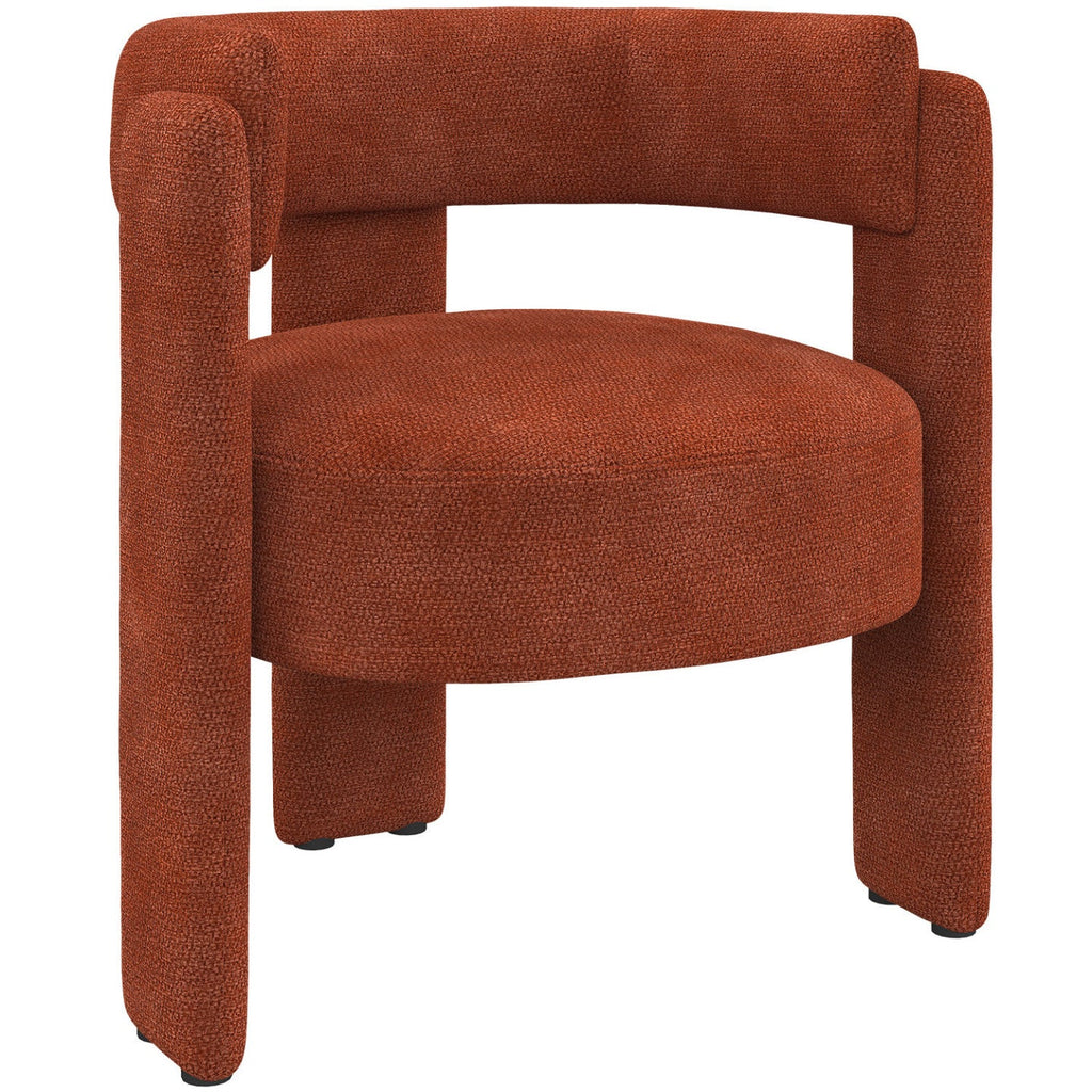 Fauteuil tripode GUSTAVE tissu chenille terracotta