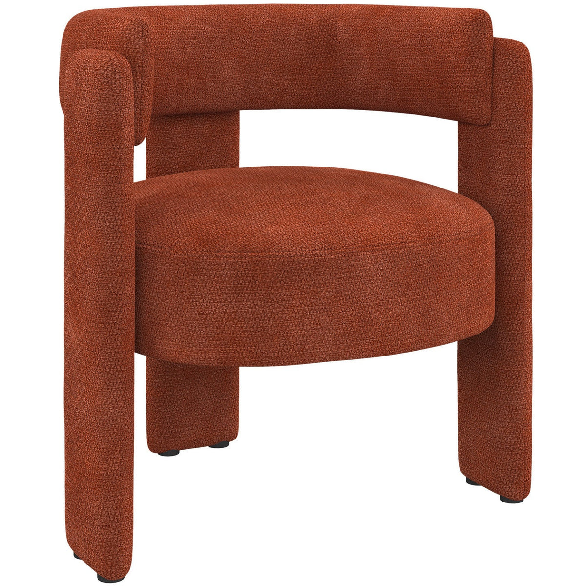 Fauteuil tripode GUSTAVE tissu chenille terracotta