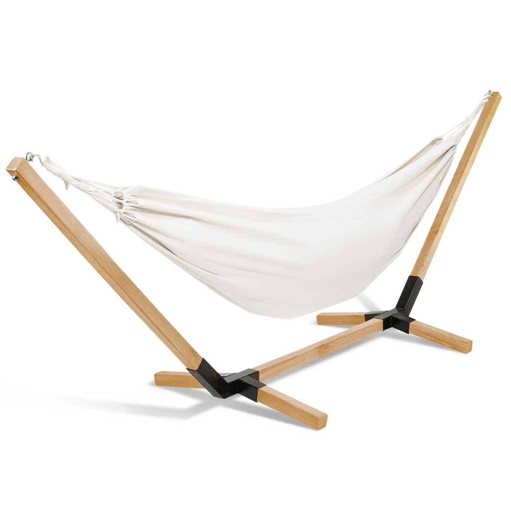 Hamac avec support en bois et toile écrue TAHITI