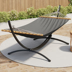 Hamac XL avec support en métal noir et toile gris anthracite