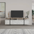 Meuble TV moderne Hanley avec centre multimédia et armoire de rangement 160 cm