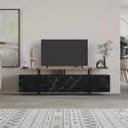 Meuble TV moderne Hanley avec centre multimédia et armoire de rangement 160 cm
