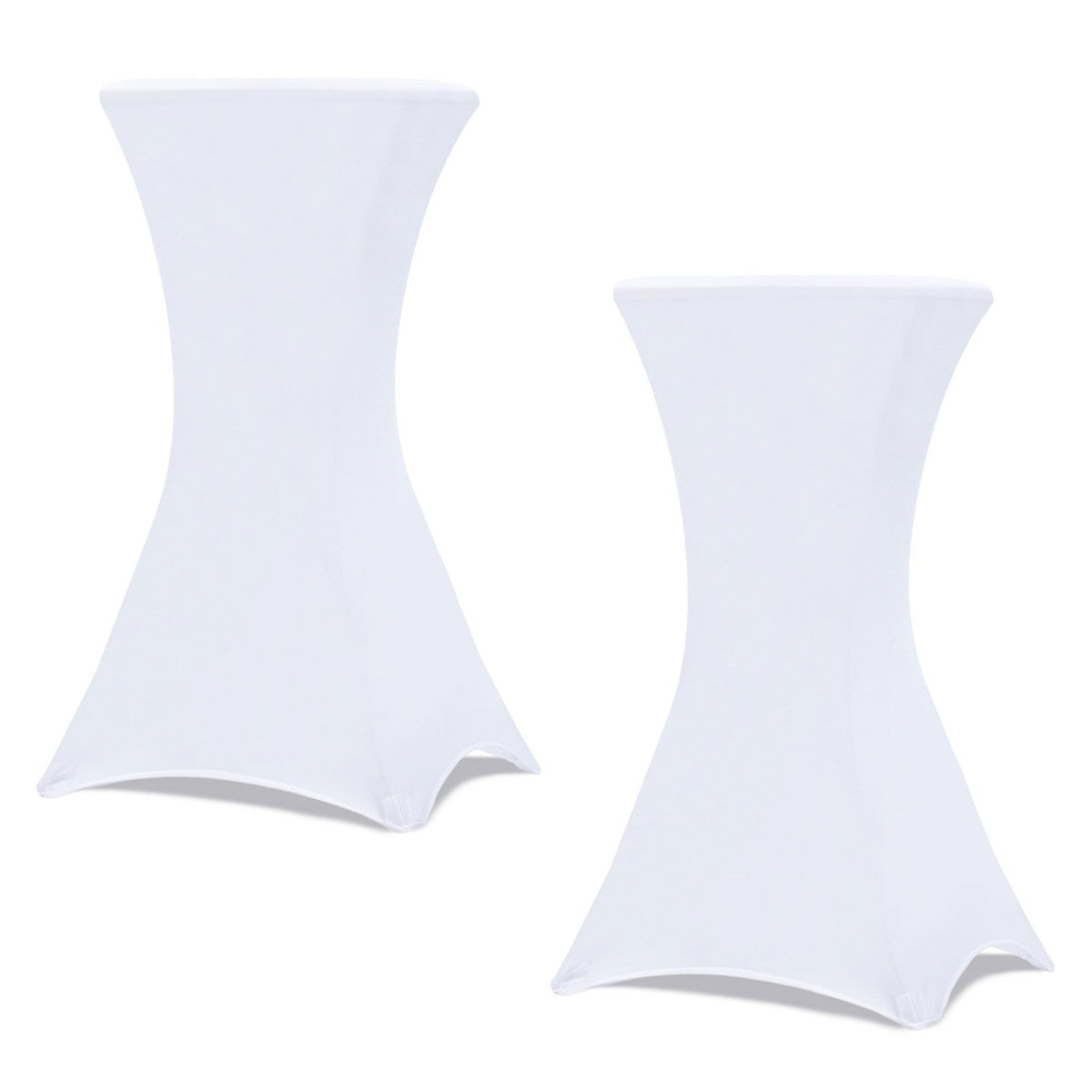 Lot de 2 housses blanches pour table haute pliante 105 cm