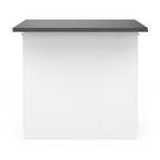 Îlot central IVO 100 cm blanc avec plan de travail gris anthracite