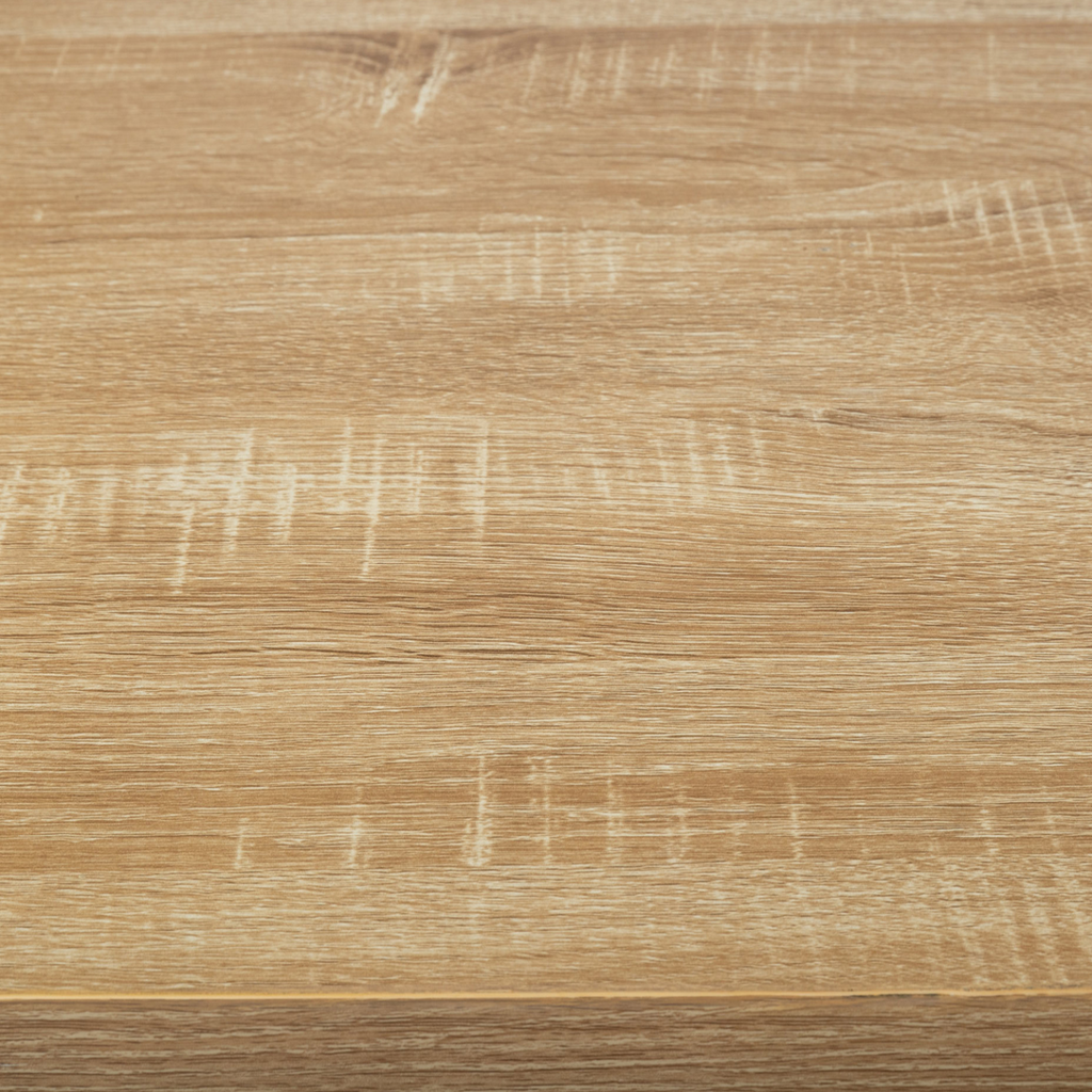 Îlot central IVO 120 cm bois noir avec plan de travail façon hêtre