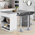 Îlot central mange-debout 4 personnes VITO 130 cm blanc et plateau effet béton