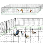 Kit filet à poules 24 m avec porte, 9 piquets double pointe