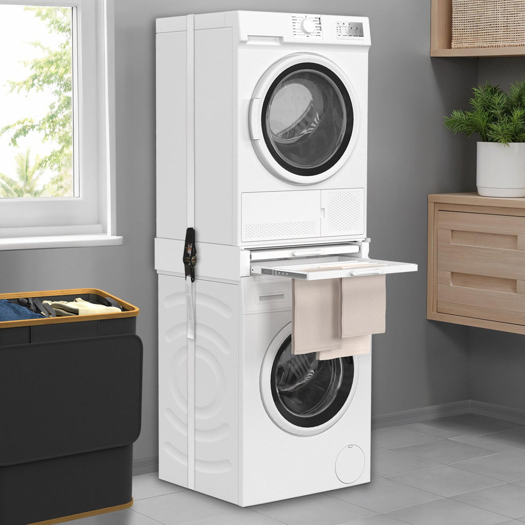 Kit de superposition universel pour lave-linge et sèche-linge avec tablette et séchoir
