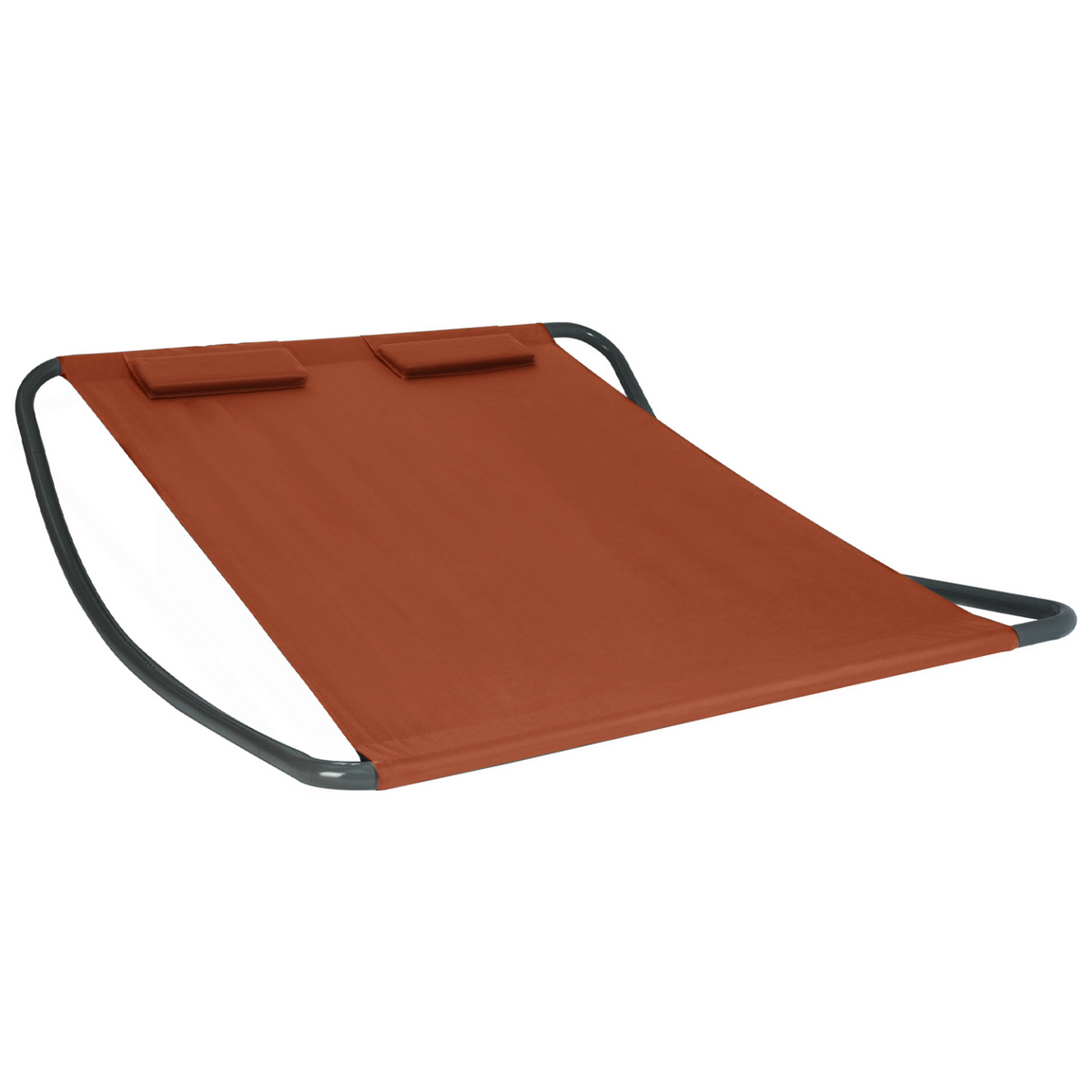 Bain de soleil 180 cm avec toile terracotta et structure gris foncé