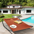 Bain de soleil 180 cm avec toile terracotta et structure gris foncé