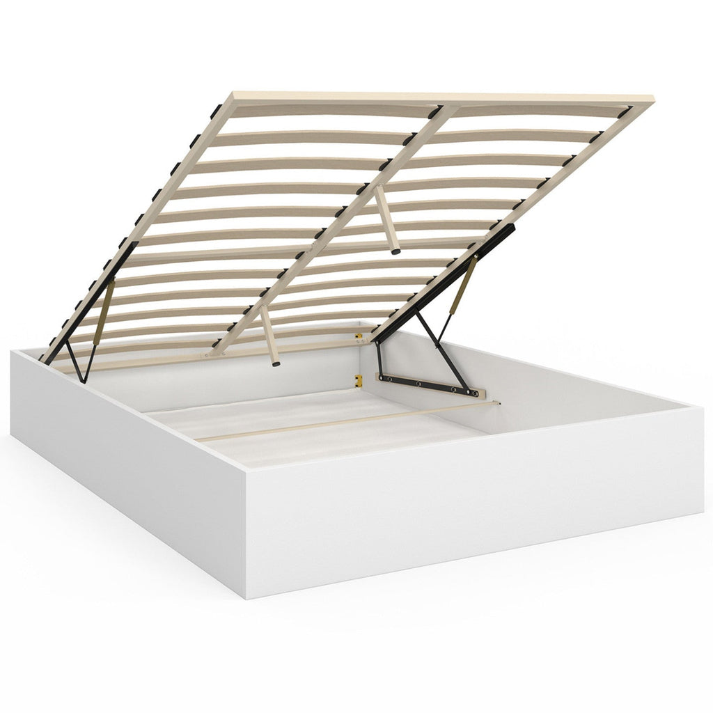 Lit coffre double SANDSIDE avec sommier 140 x 190 cm blanc