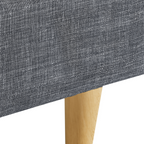 Lit double scandinave BALTA avec tête de lit et sommier 140 x 190 cm tissu gris anthracite
