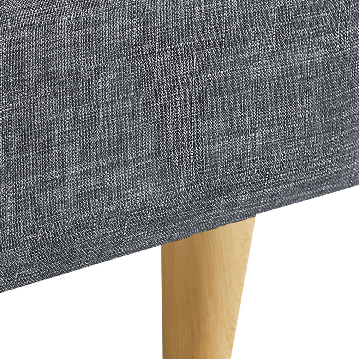 Lit double scandinave BALTA avec tête de lit et sommier 140 x 190 cm tissu gris anthracite