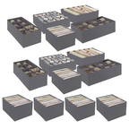 Lot de 14 boîtes de rangement tiroir organisateurs de dressings gris anthracite