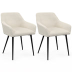 Lot de 2 chaises de salle à manger, fauteuils de table JANY en velours côtelé beige