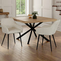 Lot de 2 chaises de salle à manger, fauteuils de table JANY en velours côtelé beige