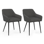 Lot de 2 chaises de salle à manger, fauteuils de table JANY en velours côtelé gris