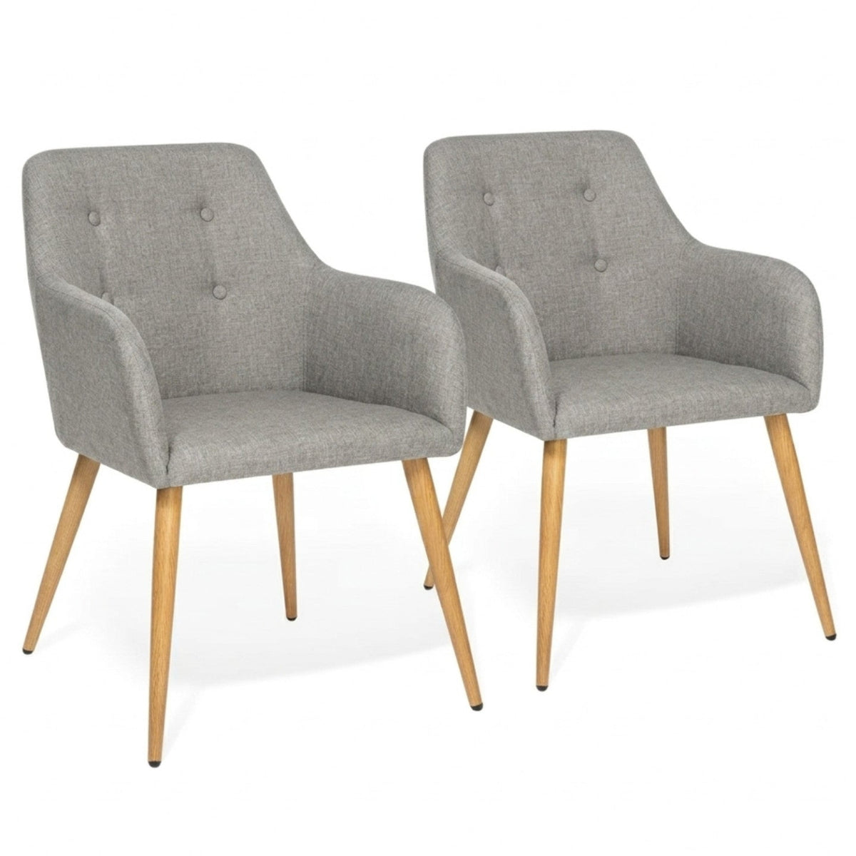 Lot de 2 chaises de salle à manger scandinaves, fauteuils de table DANIA gris