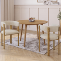 Lot de 2 chaises, fauteuils de table NELLA en tissu chenille beige pour salle à manger