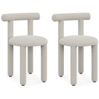 Lot de 2 chaises RIME en tissu bouclé crème