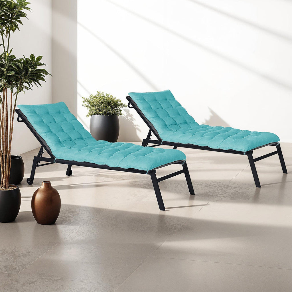 Lot de 2 coussins universels de transat ADAM 180 cm bleu canard