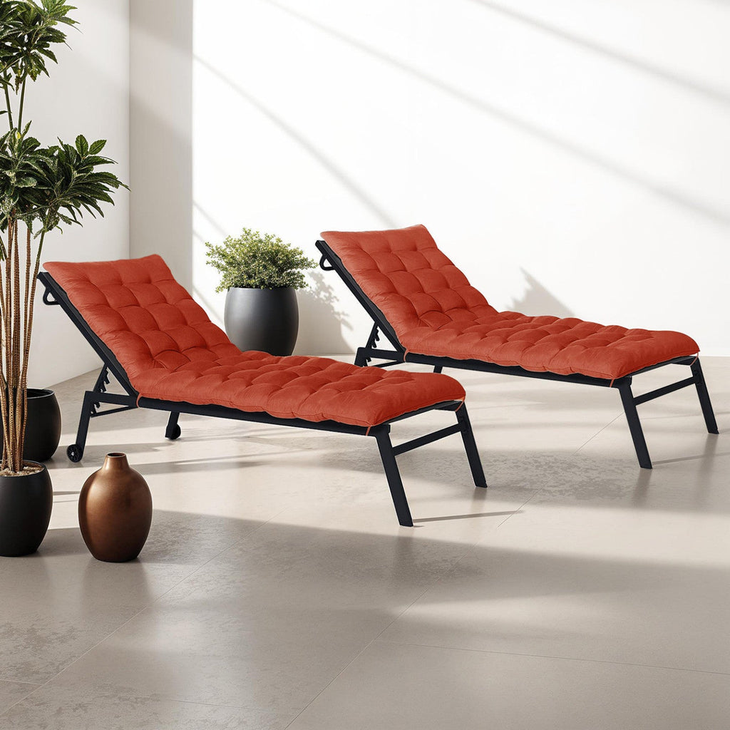 Lot de 2 coussins universels de transat ADAM 180 cm terracotta